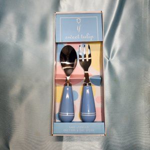Sweet Tulip Baby / Toddler Utensils Ergonomic Handles Spook & Fork New